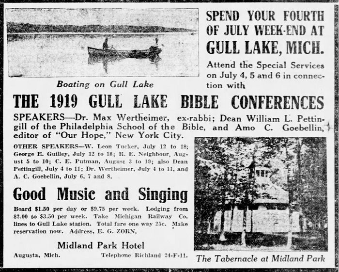 Gull Lake Ministries (Gull Lake Bible Conference) - Jun 21 1919